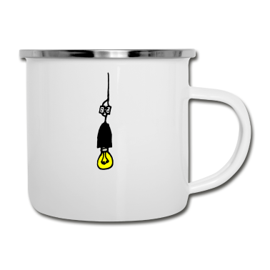 Einzug Emaille Tasse - Glühbirne Fassung Geschenk