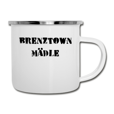 Einzug Emaille Tasse - Heidenheim an der Brenz brenztown mädle schwarz