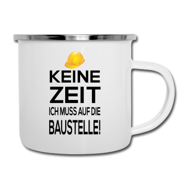 Einzug Emaille Tasse - Baustelle Bauen Rohbau Bauherr Eigenheim Hauskauf