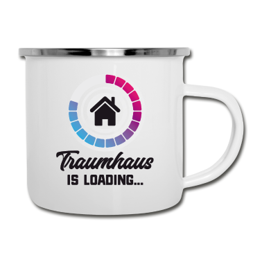 Einzug Emaille Tasse - Bauherr Traumhaus