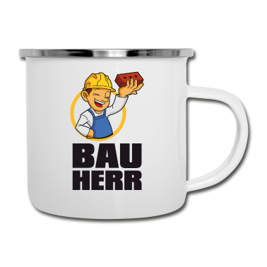 Einzug Emaille Tasse - Bauherr Hausbauer Hausbau