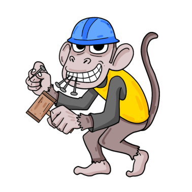 Motiv Bauherr Hausbauer Hausbau Affe Geschenk