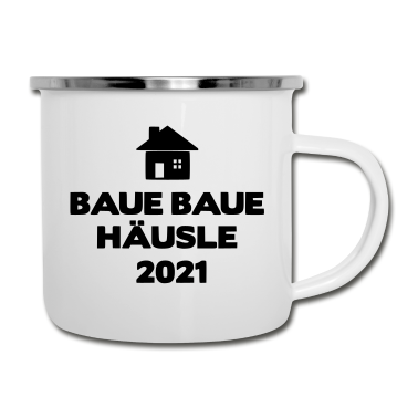 Einzug Emaille Tasse - Baue baue Häusle 2021