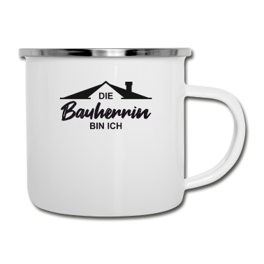 Einzug Emaille Tasse - Bauherrin
