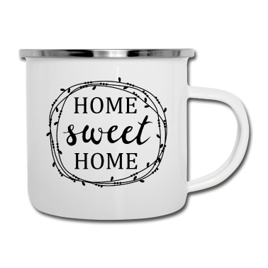 Einzug Emaille Tasse - home sweet home