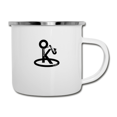 Einzug Emaille Tasse - Oberkochen Oko Jazz Saxophon
