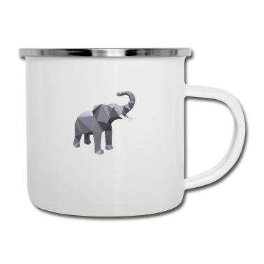 Einzug Emaille Tasse - Elefant 3D Grau