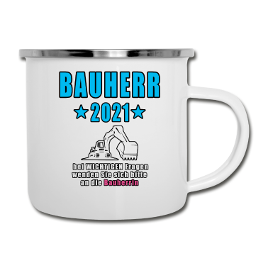 Einzug Emaille Tasse - Bauherr 2021