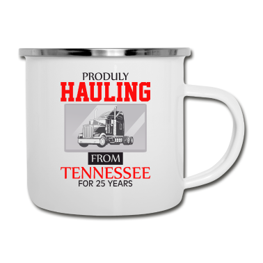 Einzug Emaille Tasse - Möbeltransport Tenessee Lastwagen Haus