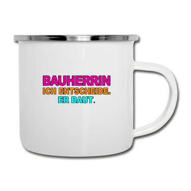 Einzug Emaille Tasse - Bauherrin 2021 Häuslebauer Geschenk Hausbau