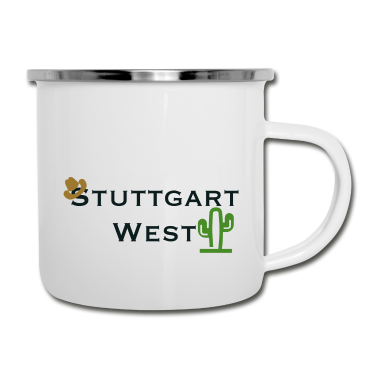 Einzug Emaille Tasse - stuttgart west im western look