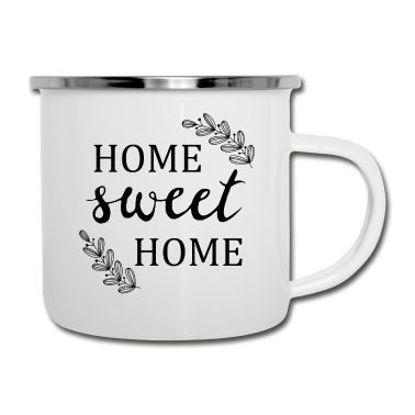 Einzug Emaille Tasse - home sweet home