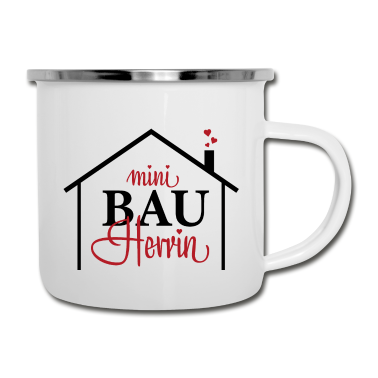 Einzug Emaille Tasse - Hausbau Geschenk