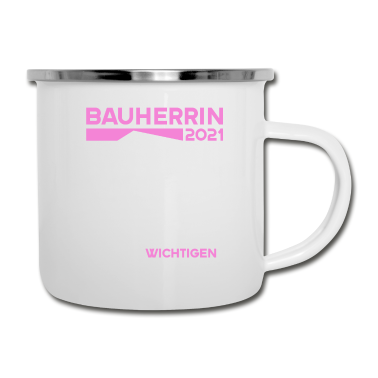 Einzug Emaille Tasse - Bauherrin 2021 Ansprechpartnerin wichtigen Fragen