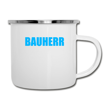 Einzug Emaille Tasse - Bauherr Mein Geld meine Regeln