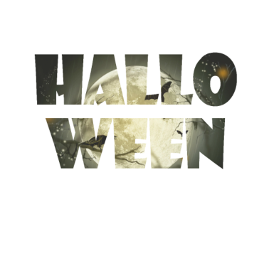 Motiv Halloween Schriftzug gruseliger Mond