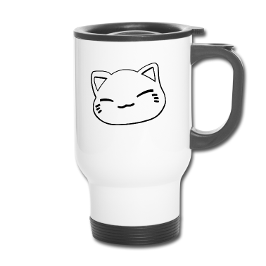 Einzug Thermobecher - Nemuri Neko, Schlafende Katze, schwarz