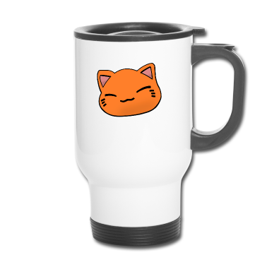 Einzug Thermobecher - Nemuri Neko, Schlafende Katze, orange