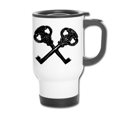 Einzug Thermobecher - Antik Vintage Retro Wappen Schlüssel Motiv