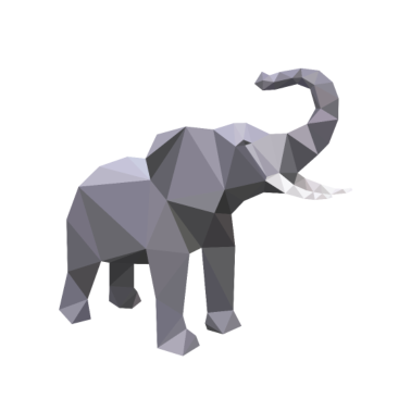Motiv Elefant 3D Grau