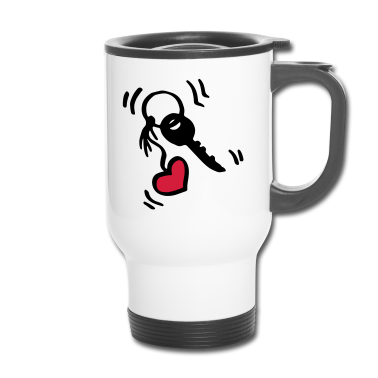 Einzug Thermobecher - Schlüssel mit Herzanhänger / key with heart - Herz