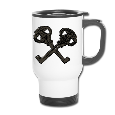 Einzug Thermobecher - Antik Vintage Retro Wappen Schlüssel Design