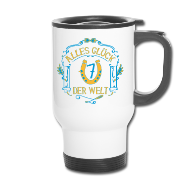 Einzug Thermobecher - GLÜCKSBRINGER - Alles Glück der Welt | gelb-blau