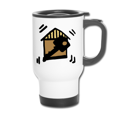 Einzug Thermobecher - Hausbau Schlüssel / building a house - key - bau