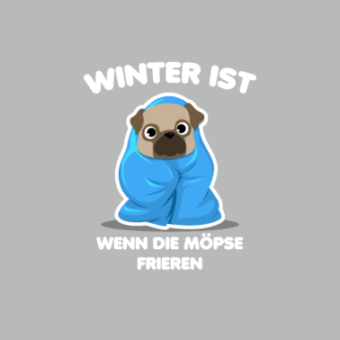 Motiv Winter ist wenn die Möpse frieren