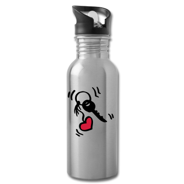 Einzug Trinkflasche - Schlüssel mit Herzanhänger / key with heart - Herz