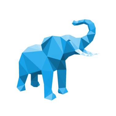 Motiv Elefant 3D Blau
