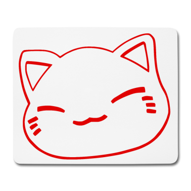 Einzug Mousepad - Nemuri Neko, Schlafende Katze, rot