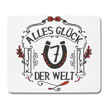 Einzug Mousepad - GLÜCKSBRINGER - Alles Glück der Welt | Rot-Schwarz