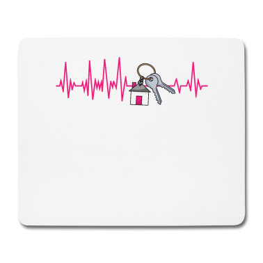 Einzug Mousepad - Bauherrin EKG Herzschlag Hausbau Richtfest