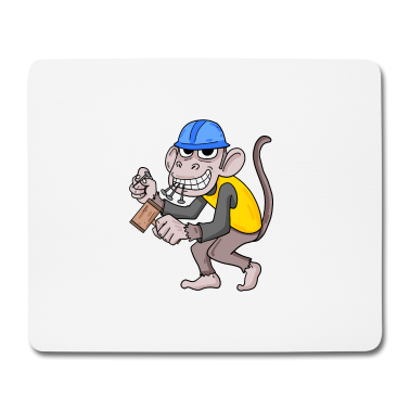 Einzug Mousepad - Bauherr Hausbauer Hausbau Affe Geschenk