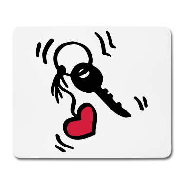 Einzug Mousepad - Schlüssel mit Herzanhänger / key with heart - Herz