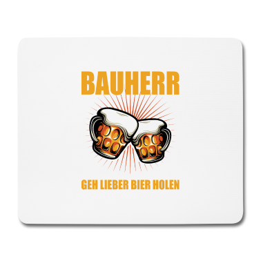 Einzug Mousepad - Bauherr 2021 Hausbauen Richtfest Baustellen Bier