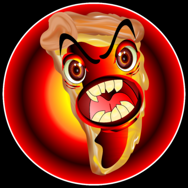 Motiv LUSTIGES PIZZA MONSTER HALLOWEEN ESSEN HUMOR