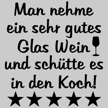 Motiv glas wein in den koch