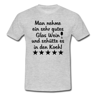 Kochen T-Shirt - glas wein in den koch