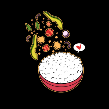 Motiv Hawaiian Sushi Poke Bowl Seafood Anime Fisch Salat