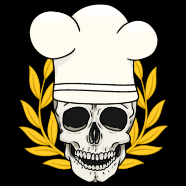 Motiv Koch Kochen Küche Kochmütze Totenkopf