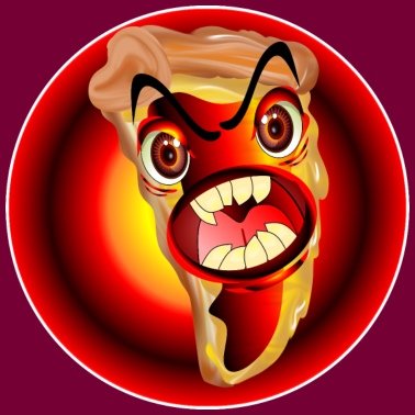 Motiv LUSTIGES PIZZA MONSTER HALLOWEEN ESSEN HUMOR