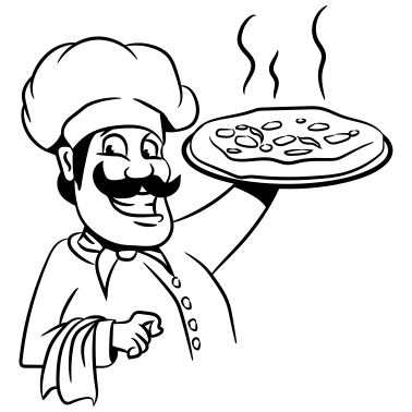 Motiv kochen koch pizza