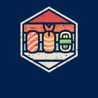 Motiv Retro Abzeichen Sushi