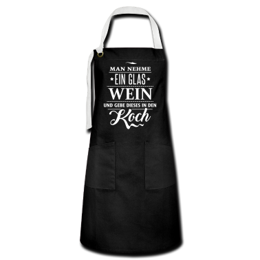 Kochen Schürze - Weinglas Rezept Koch Küche Dinner Gäste Rotwein