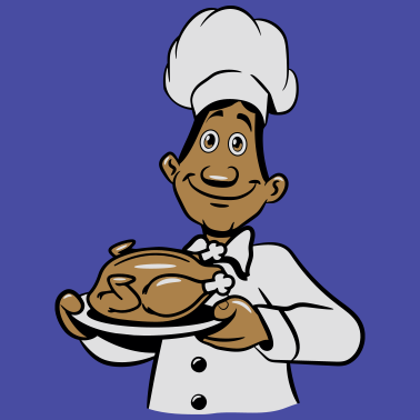 Motiv kochen koch stolz hähnchen