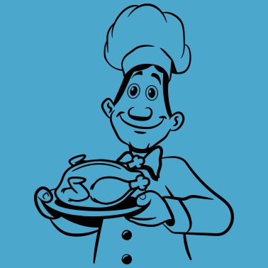 Motiv kochen koch stolz hähnchen