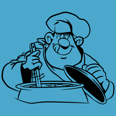 Motiv kochen koch comic witzig