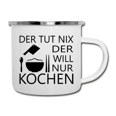 Kochen Emaille Tasse - Koch kochen backen